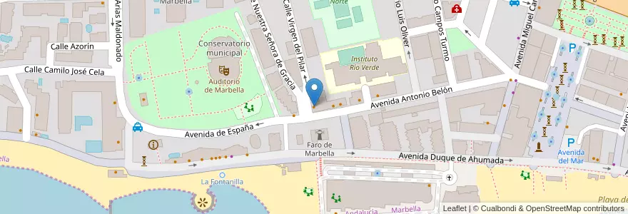 Mapa de ubicacion de Telepizza en Espanha, Andaluzia, Málaga, Costa Del Sol Occidental, Marbella.