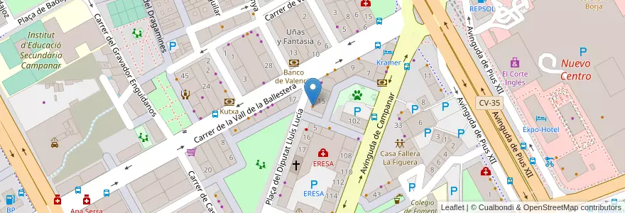 Mapa de ubicacion de Telepizza en 西班牙, Comunitat Valenciana, 華倫西亞, Comarca De València, València.