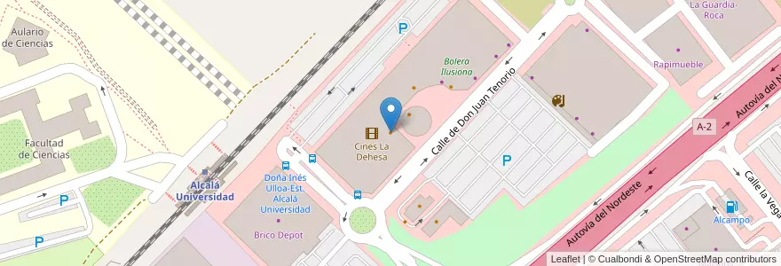 Mapa de ubicacion de Telepizza en Испания, Мадрид, Мадрид, Área Metropolitana De Madrid Y Corredor Del Henares, Alcalá De Henares.