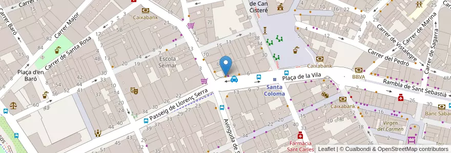 Mapa de ubicacion de Telepizza en España, Cataluña, Barcelona, Barcelonés, Santa Coloma De Gramenet.