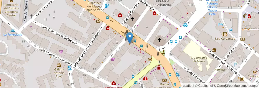 Mapa de ubicacion de Telepizza en اسپانیا, Aragón, ساراگوسا, Zaragoza, ساراگوسا.