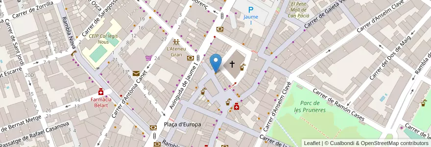 Mapa de ubicacion de TelePizza en スペイン, カタルーニャ州, Barcelona, バリェス・オリエンタル, Mollet Del Vallès.