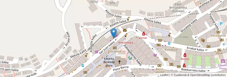 Mapa de ubicacion de Telepizza en スペイン, バスク州, Gipuzkoa, Debabarrena, Eibar.