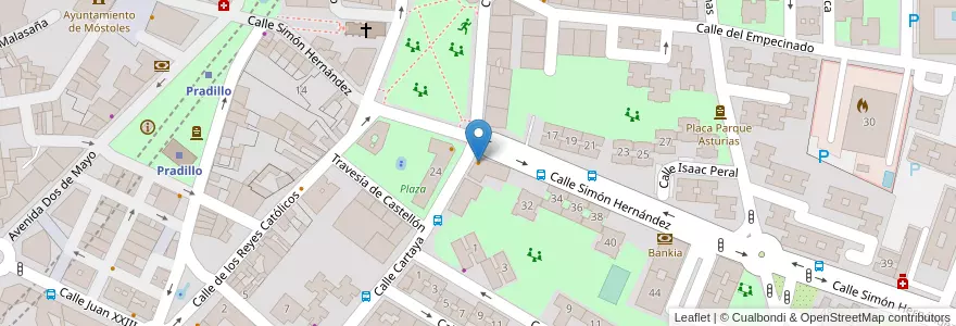 Mapa de ubicacion de TelePizza en إسبانيا, منطقة مدريد, منطقة مدريد, Área Metropolitana De Madrid Y Corredor Del Henares, موستولس.
