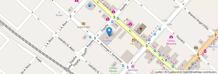 Mapa de ubicacion de TeleRed en Argentina, Buenos Aires, Partido De San Miguel, San Miguel.