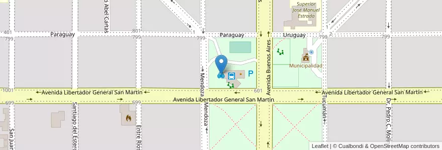 Mapa de ubicacion de Teletaxi en 아르헨티나, Córdoba, Departamento Tercero Arriba, Pedanía Salto, Municipio De Almafuerte, Almafuerte.