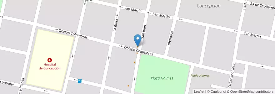 Mapa de ubicacion de Teletop Pizza en Argentinië, Tucumán, Departamento Chicligasta, Municipio De Concepción, Concepción.