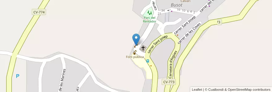 Mapa de ubicacion de Telf. Públic en 스페인, Comunitat Valenciana, Alacant / Alicante, L'Alacantí, Busot.