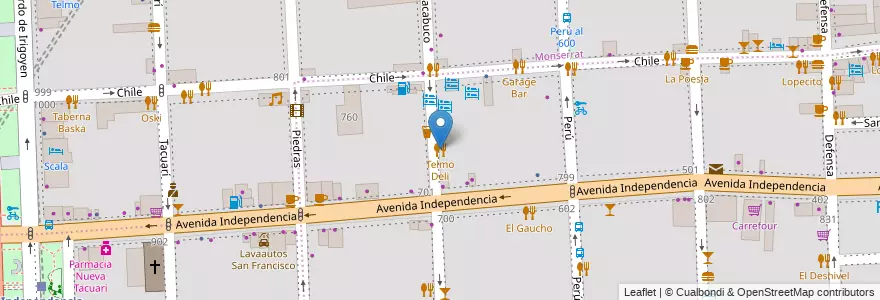 Mapa de ubicacion de Telmo Deli, San Telmo en Argentina, Ciudad Autónoma De Buenos Aires, Comuna 1, Buenos Aires.