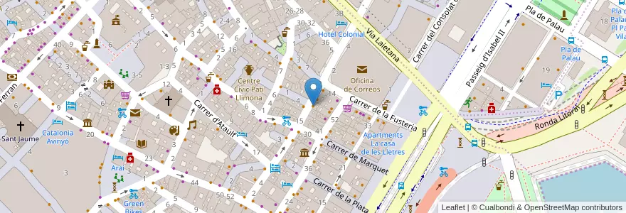 Mapa de ubicacion de Temaki-ya en 西班牙, Catalunya, Barcelona, Barcelonès, Barcelona.