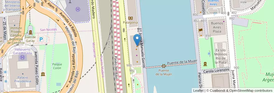 Mapa de ubicacion de Temple, Puerto Madero en アルゼンチン, Ciudad Autónoma De Buenos Aires, Comuna 1, ブエノスアイレス.