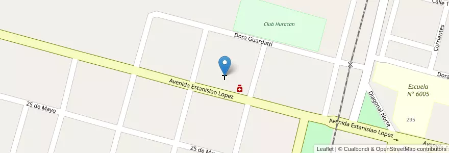 Mapa de ubicacion de Templo de La Criolla en 아르헨티나, Santa Fe, Departamento San Justo, Municipio De La Criolla.