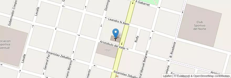 Mapa de ubicacion de Templo del Sagrado Corazon de Jesùs en آرژانتین, سانتافه, Departamento Las Colonias, Municipio De Esperanza, Esperanza.