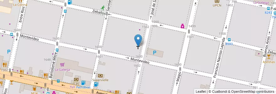 Mapa de ubicacion de Templo Evangelico Bautista en 阿根廷, Santa Fe, Departamento Rosario, Municipio De Rosario, 罗萨里奥.