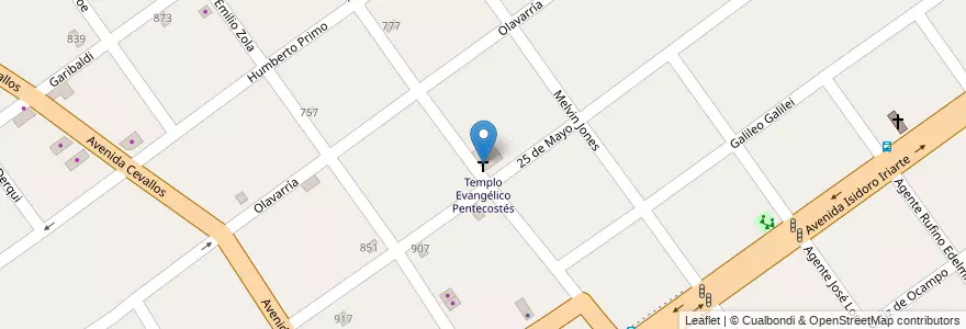 Mapa de ubicacion de Templo Evangélico Pentecostés en Argentinien, Provinz Buenos Aires, Partido De Quilmes, Quilmes.