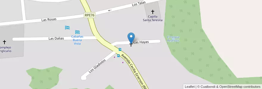 Mapa de ubicacion de Templo Evangelista en 阿根廷, Córdoba, Departamento Punilla, Pedanía Dolores, Municipio De Los Cocos.