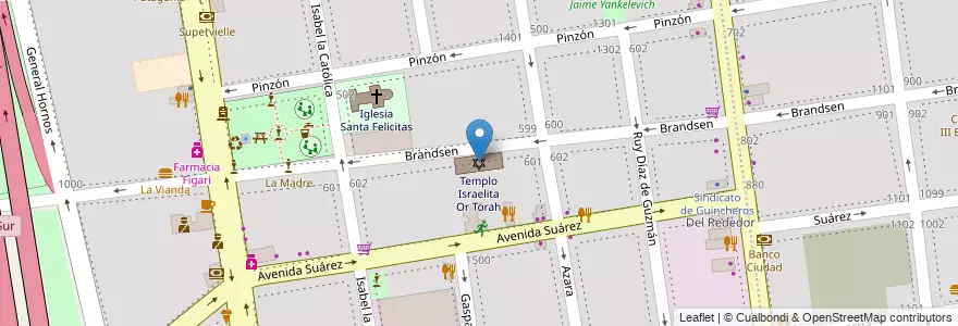 Mapa de ubicacion de Templo Israelita Or Torah, Barracas en Argentine, Ciudad Autónoma De Buenos Aires, Comuna 4, Buenos Aires.