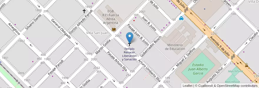 Mapa de ubicacion de Templo Renacer Liberación y Sanación en 阿根廷, Chaco, Departamento San Fernando, Resistencia, Resistencia.