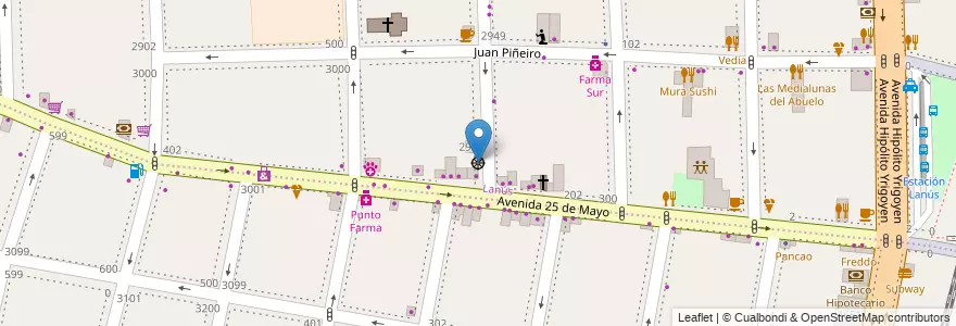 Mapa de ubicacion de Templo Shippo en الأرجنتين, بوينس آيرس, Partido De Lanús, Lanús Oeste.