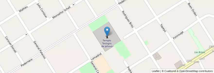 Mapa de ubicacion de Templo Testigos de Jehová en Argentina, Buenos Aires, Partido De Lomas De Zamora.