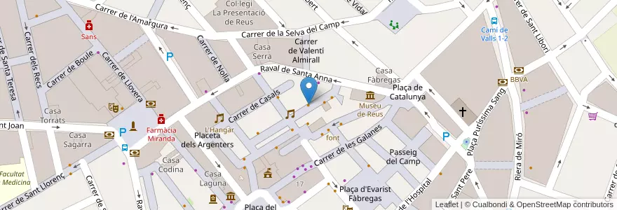 Mapa de ubicacion de Temptació Sushi en 西班牙, Catalunya, Tarragona, Baix Camp, Reus.