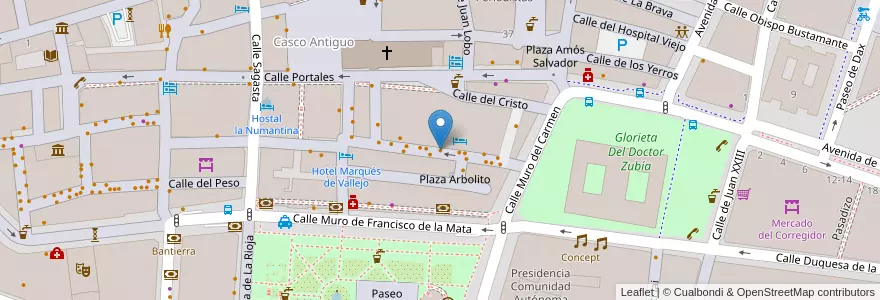 Mapa de ubicacion de Tenessi en スペイン, ラ・リオハ州, La Rioja, Logroño.