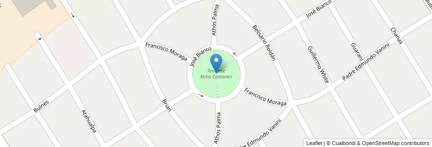 Mapa de ubicacion de Teniente Atilio Cattaneo en Argentinië, Buenos Aires, Partido De Morón, El Palomar.