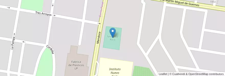 Mapa de ubicacion de Tenis Club Roca en アルゼンチン, リオネグロ州, General Roca, Departamento General Roca, General Roca.