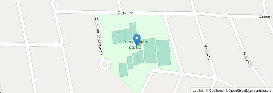 Mapa de ubicacion de Tenis Ranch Carilo en アルゼンチン, ブエノスアイレス州, Partido De Pinamar.