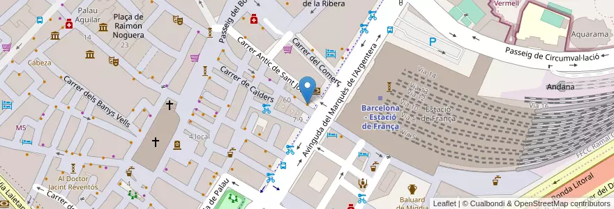 Mapa de ubicacion de Ten's tapas restaurant en 스페인, Catalunya, Barcelona, Barcelonès, 바르셀로나.
