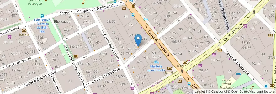 Mapa de ubicacion de Tento en إسبانيا, كتالونيا, برشلونة, بارسلونس, Barcelona.