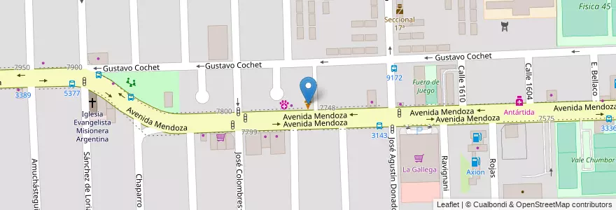 Mapa de ubicacion de Tento Helados en アルゼンチン, サンタフェ州, Departamento Rosario, Municipio De Rosario, ロサリオ.