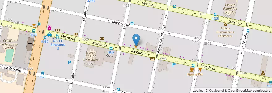 Mapa de ubicacion de Tento en Argentinien, Santa Fe, Departamento Rosario, Municipio De Rosario, Rosario.
