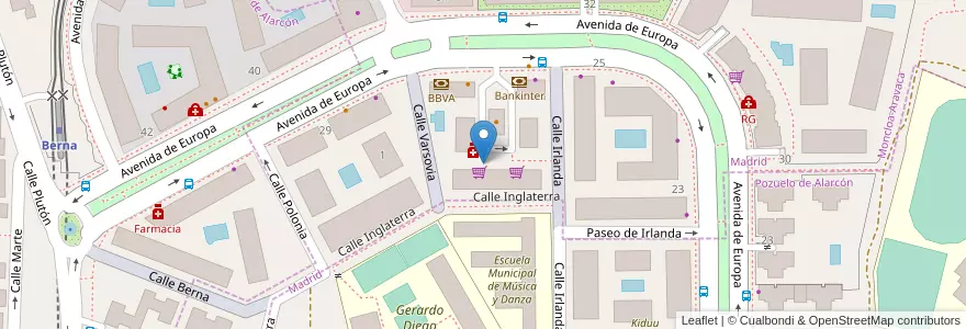 Mapa de ubicacion de Tepanyaki en Испания, Мадрид, Мадрид, Área Metropolitana De Madrid Y Corredor Del Henares, Pozuelo De Alarcón.