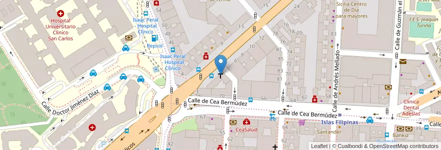 Mapa de ubicacion de Tercer Monasterio de la Visitación (Las Salesas) en Spanje, Comunidad De Madrid, Comunidad De Madrid, Área Metropolitana De Madrid Y Corredor Del Henares, Madrid.