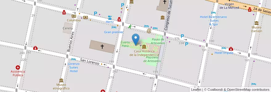 Mapa de ubicacion de Tercer Patio en Argentine, Tucumán, San Miguel De Tucumán, Departamento Capital, San Miguel De Tucumán.