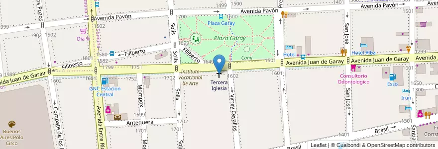 Mapa de ubicacion de Tercera Iglesia, Constitucion en アルゼンチン, Ciudad Autónoma De Buenos Aires, Comuna 4, Comuna 1, ブエノスアイレス.