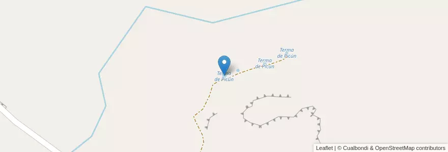 Mapa de ubicacion de Terma de Picún en Аргентина, Чили, Неукен, Comisión De Fomento De Villa Del Puente Picún Leufú, Departamento Zapala.