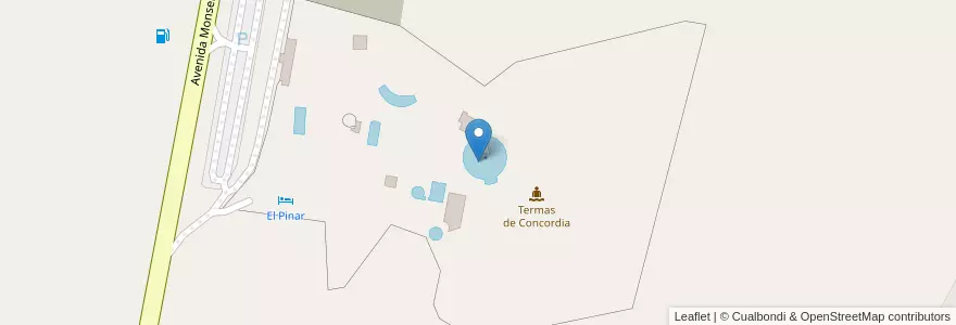 Mapa de ubicacion de Termas de Concordia en 阿根廷, 恩特雷里奥斯省, Departamento Concordia, Distrito Suburbios, Concordia.