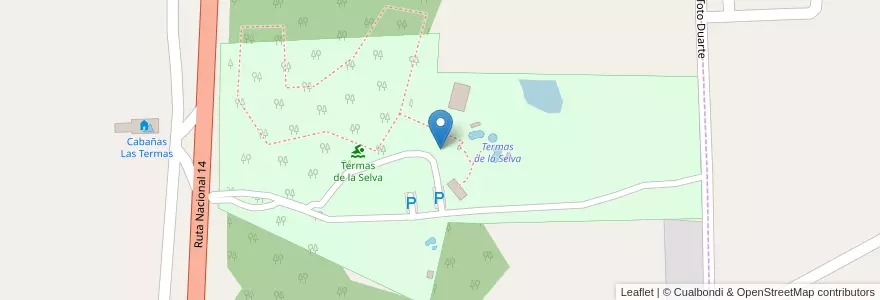 Mapa de ubicacion de Termas de la Selva en アルゼンチン, ミシオネス州, Departamento Oberá.