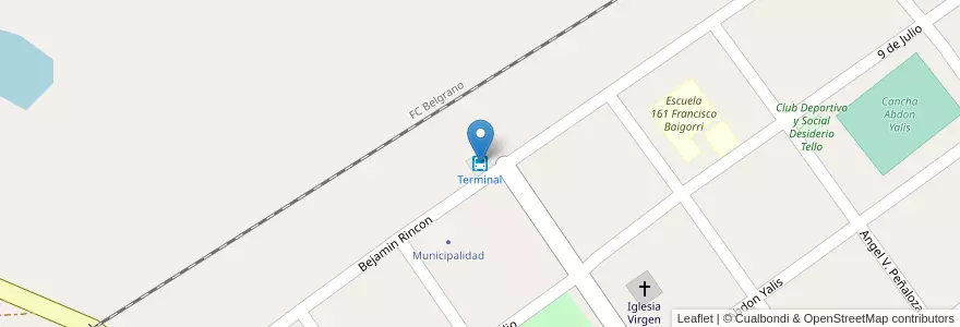 Mapa de ubicacion de Terminal en アルゼンチン, ラ・リオハ州, Departamento Rosario Vera Peñaloza.