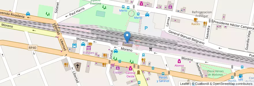 Mapa de ubicacion de Terminal Automática SUBE en Argentina, Buenos Aires, Partido De Merlo, Merlo.