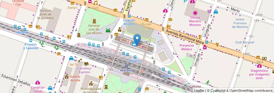 Mapa de ubicacion de Terminal Automática SUBE en Arjantin, Buenos Aires, Partido De Moreno, Moreno.