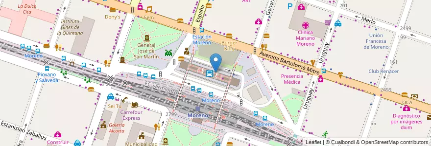 Mapa de ubicacion de Terminal Automática SUBE en Аргентина, Буэнос-Айрес, Partido De Moreno, Moreno.