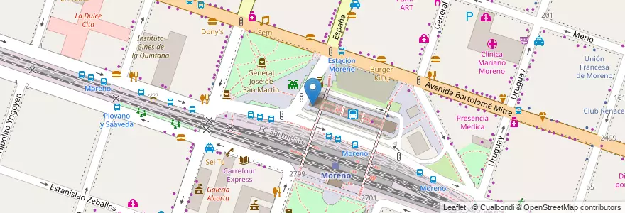 Mapa de ubicacion de Terminal Automática SUBE en الأرجنتين, بوينس آيرس, Partido De Moreno, Moreno.