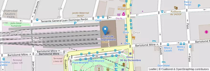 Mapa de ubicacion de Terminal Automática SUBE, Balvanera en الأرجنتين, Ciudad Autónoma De Buenos Aires, Comuna 3, Buenos Aires.