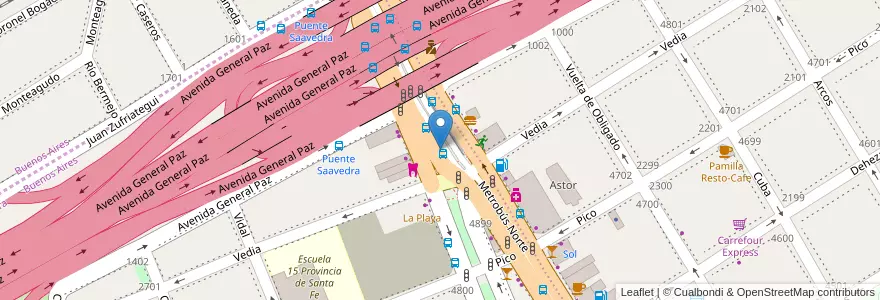 Mapa de ubicacion de Terminal Automática SUBE, Saavedra en Аргентина, Буэнос-Айрес, Partido De Vicente López, Буэнос-Айрес, Comuna 13, Vicente López.