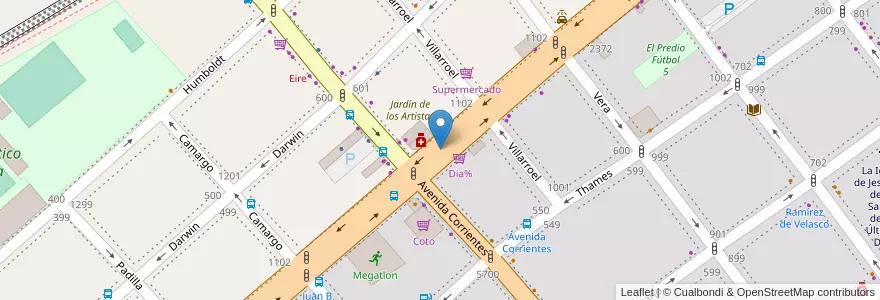 Mapa de ubicacion de Terminal Automática SUBE, Villa Crespo en アルゼンチン, Ciudad Autónoma De Buenos Aires, ブエノスアイレス, Comuna 15.