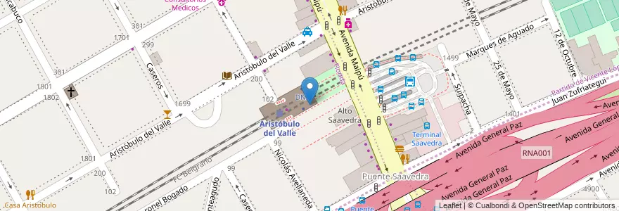 Mapa de ubicacion de Terminal Automática SUBE en 阿根廷, Partido De Vicente López, Vicente López.