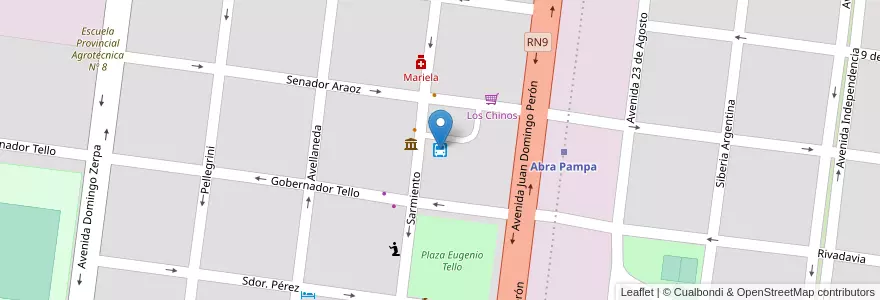 Mapa de ubicacion de Terminal de Abra Pampa en آرژانتین, Jujuy, Departamento Cochinoca, Municipio De Abra Pampa, Abra Pampa.
